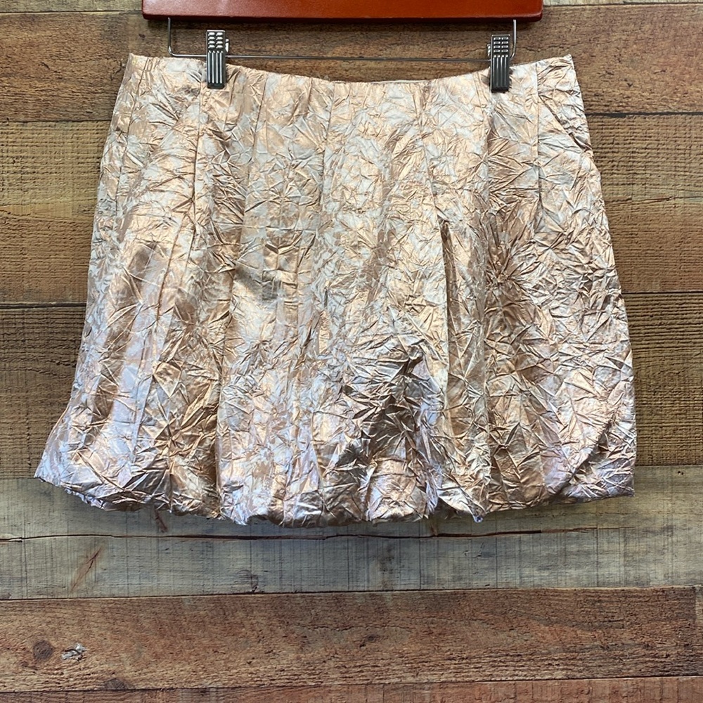 J Crew Rose Gold Metallic Bubble Hem Skirt size 6